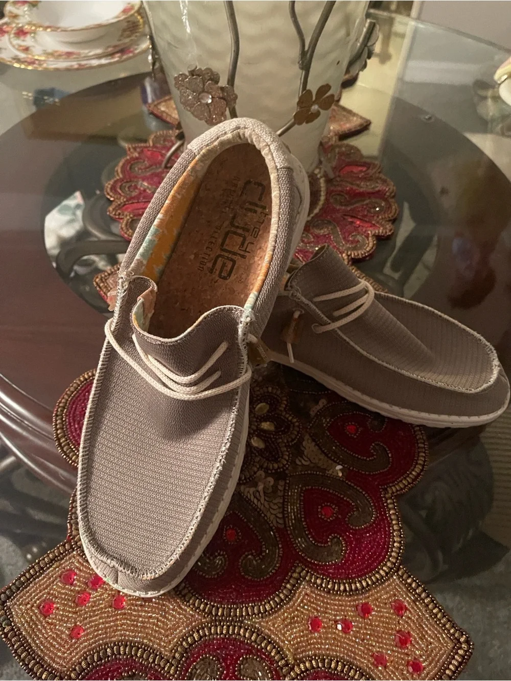 Hey Dude Men's Slip-On Loafers in Taupe